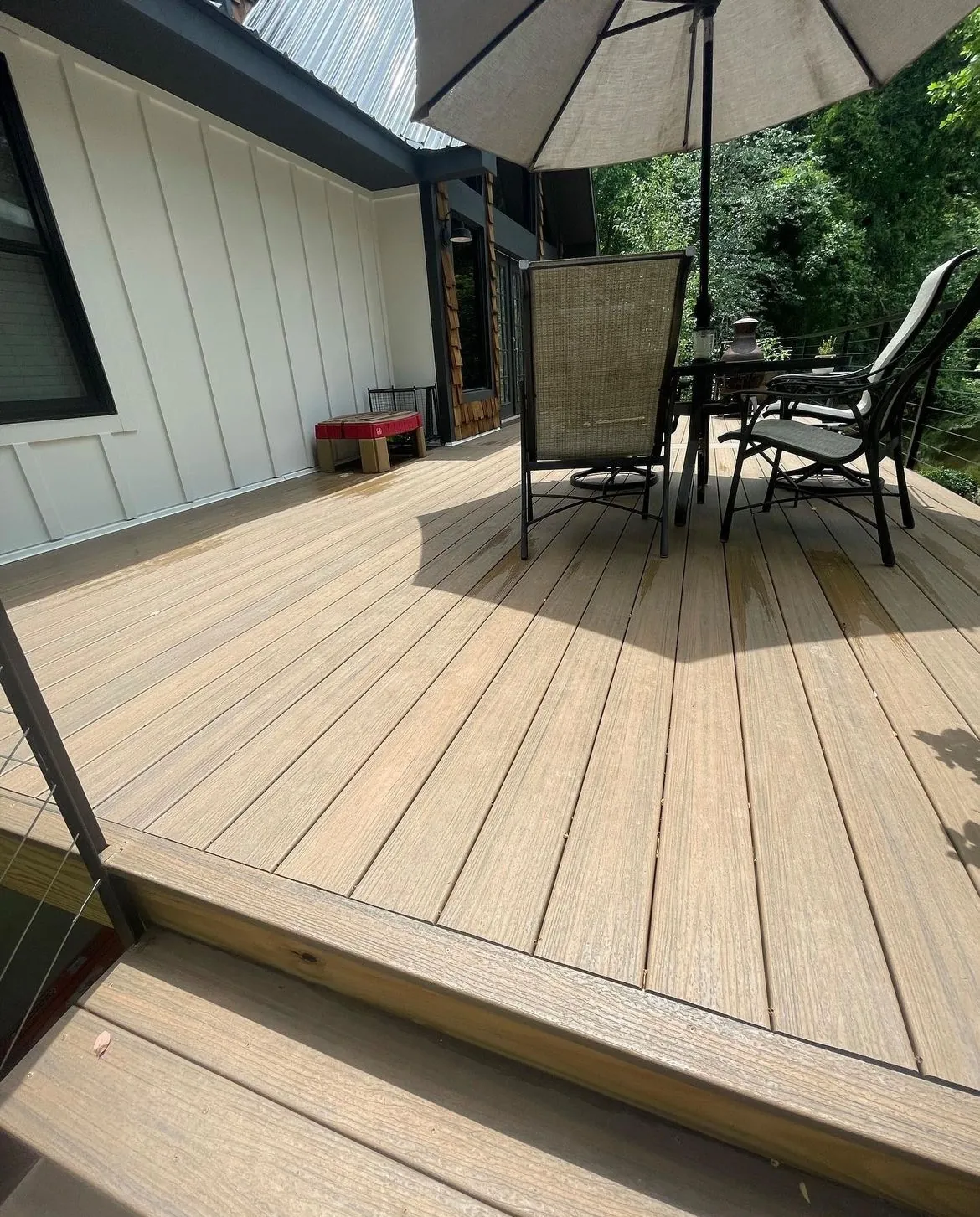 Beautiful composite deck built by Siding Depot for a North Atlanta homeowner