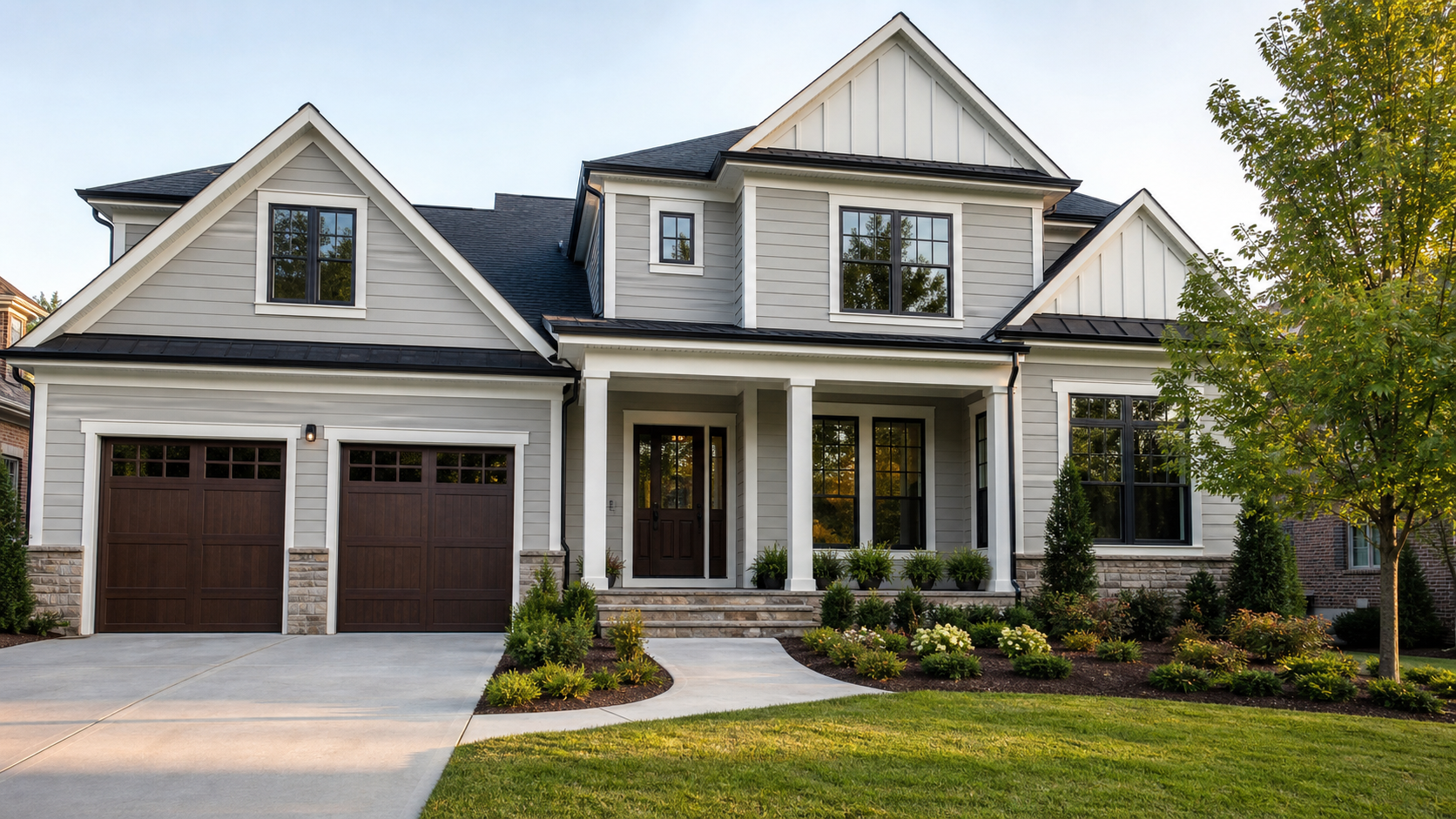 Fiber cement siding on a Georgia home, used to compare James Hardie and LP SmartSide