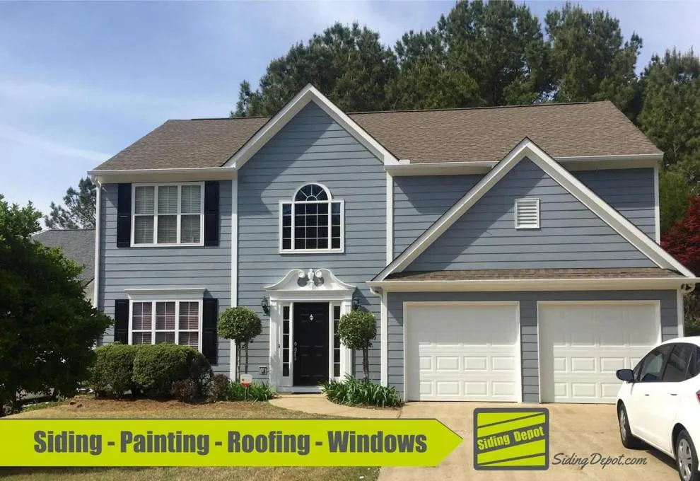 North Atlanta home with new siding illustrating the best seasonal timing for a replacement