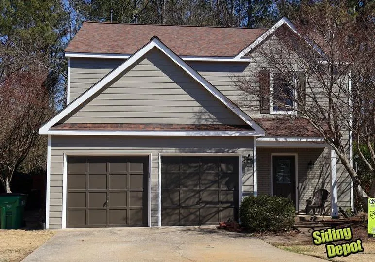 North Atlanta home showcasing a James Hardie siding color across the full exterior